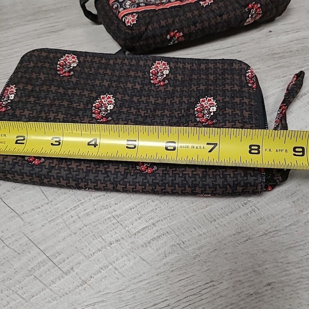 Vera Bradley Fall 2006 Houndstooth Brown Purse Bag Wallet Makeup Bag 3-piece - Picture 12 of 12